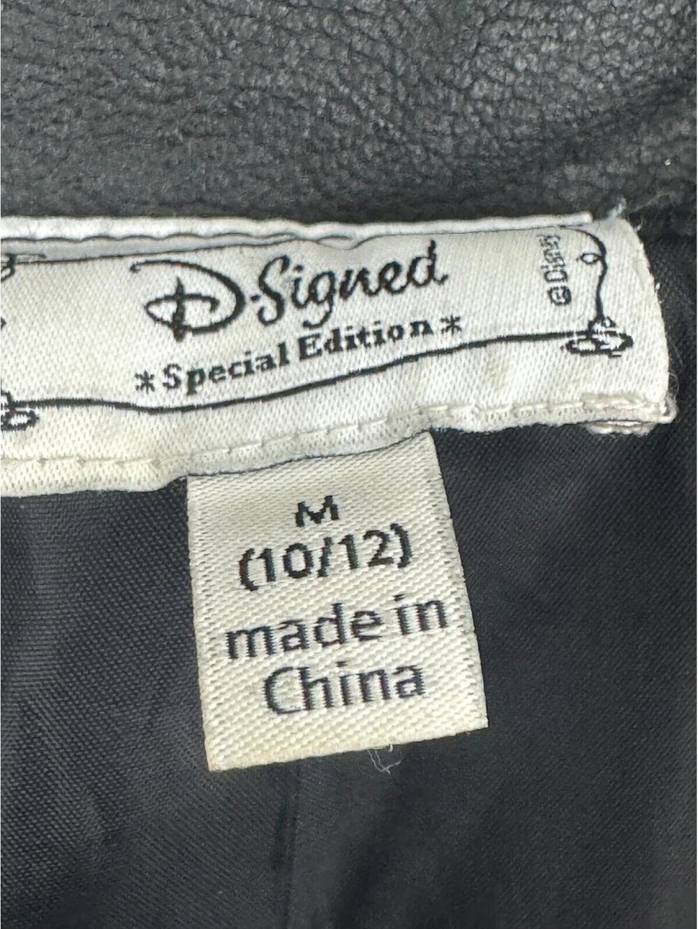 Girls' Disney Signed Special Edition Black Faux Leather Studded Jacket M (10/12)
